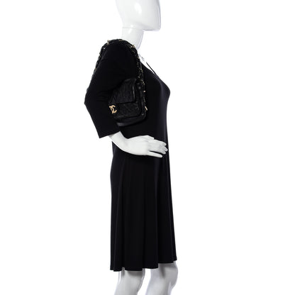 Chanel Distressed Lambskin Small Lady Braid Flap Black 2 of 9