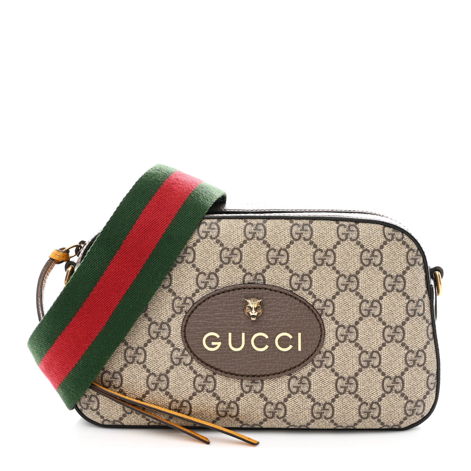 Gucci GG Supreme Monogram Web Neo Vintage Shoulder Bag Beige New Acero Crop 1 of 13