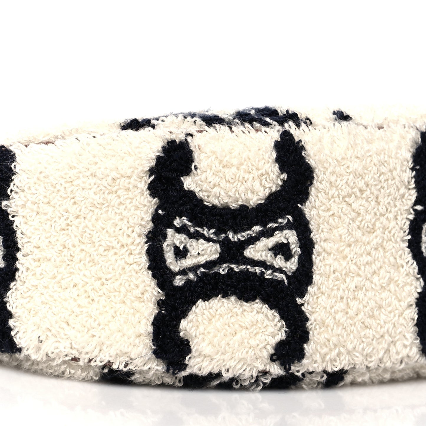 Bouclette Embroidered Ava Triomphe Shoulder Bag Navy Tan