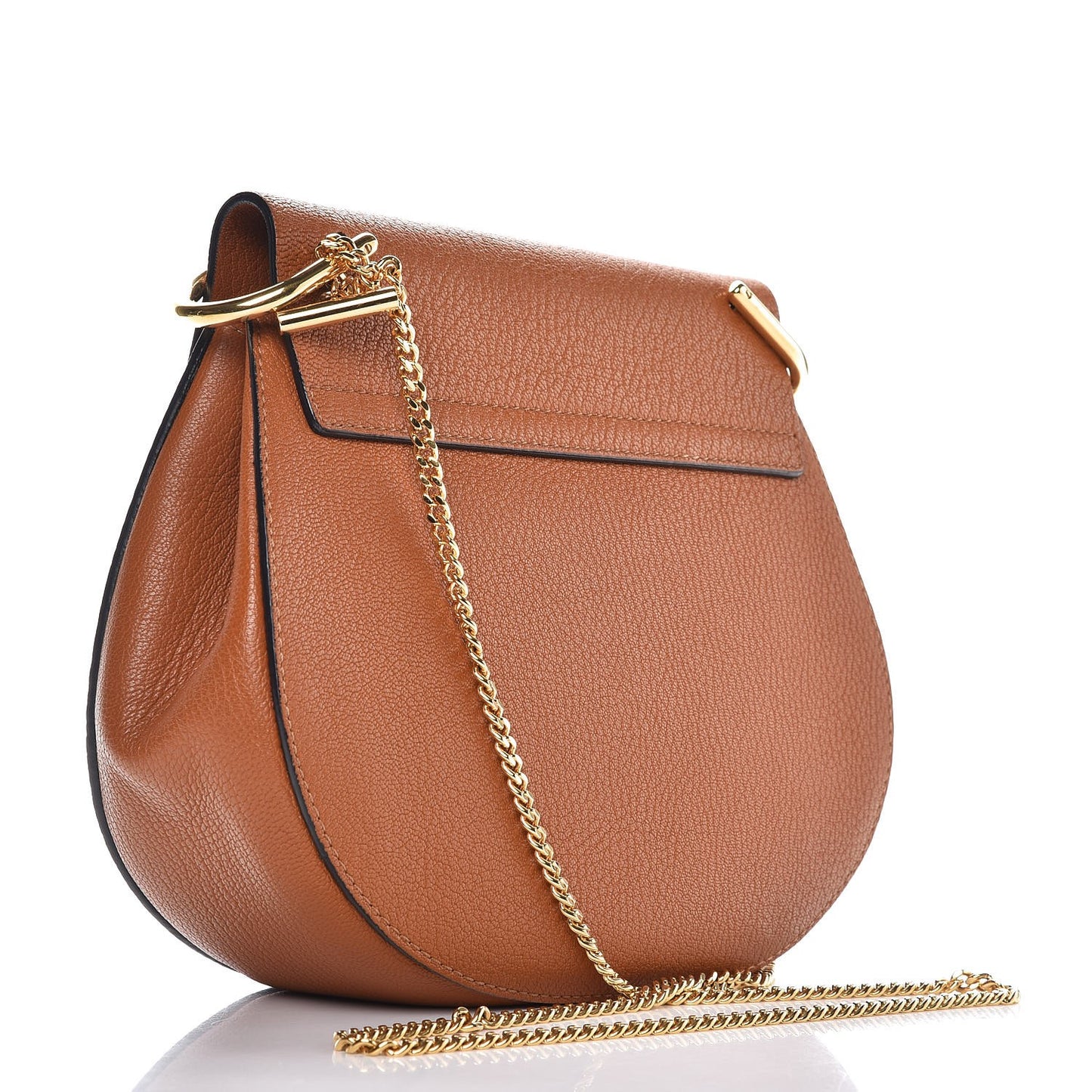 Grained Lambskin Drew Shoulder Bag Caramel