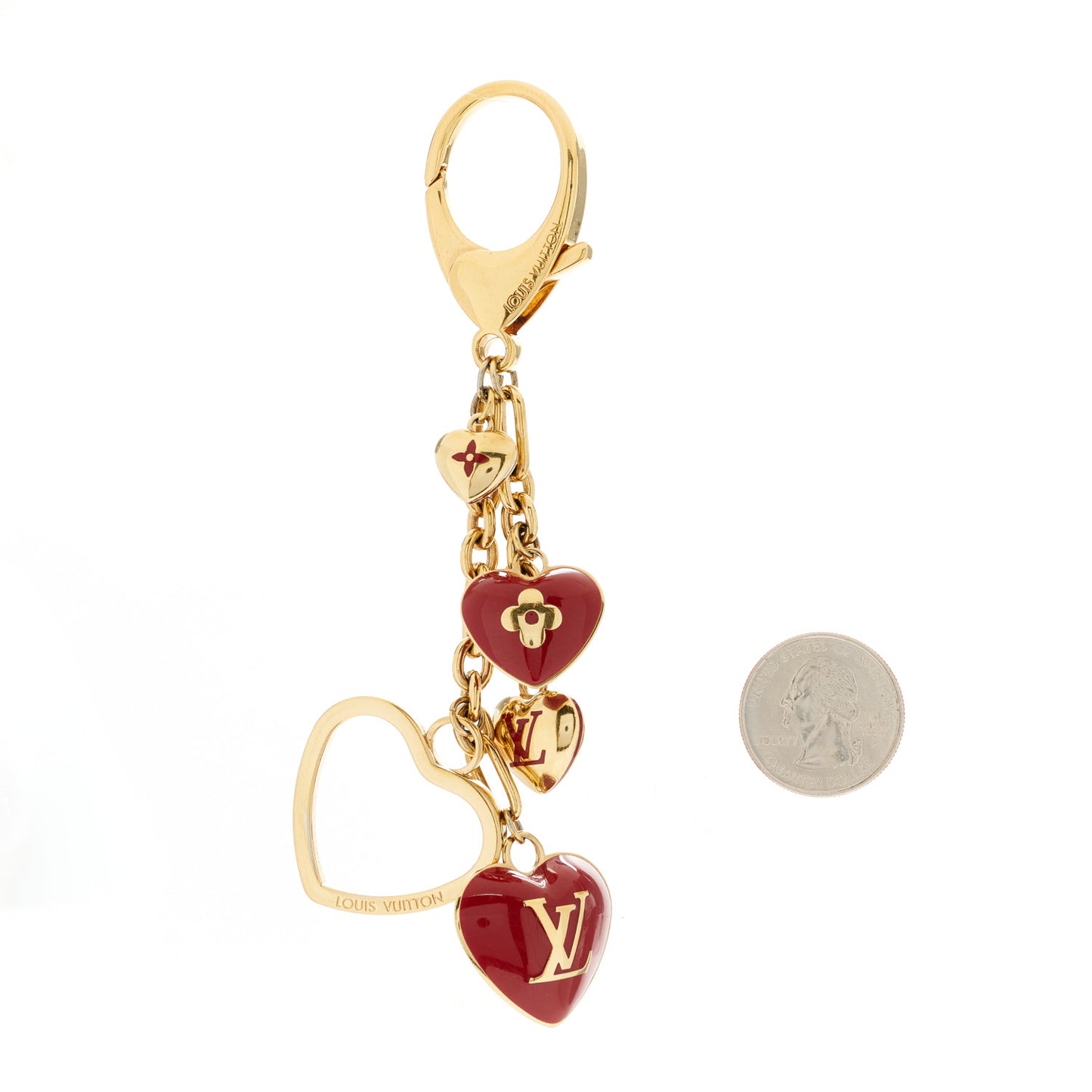 Coeurs Heart Bag Charm Key Holder Red