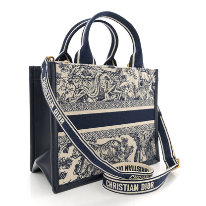 Christian Dior Calfskin Dioriviera Toile De Jouy Small Book Tote With Strap Blue Multicolor 3 of 11