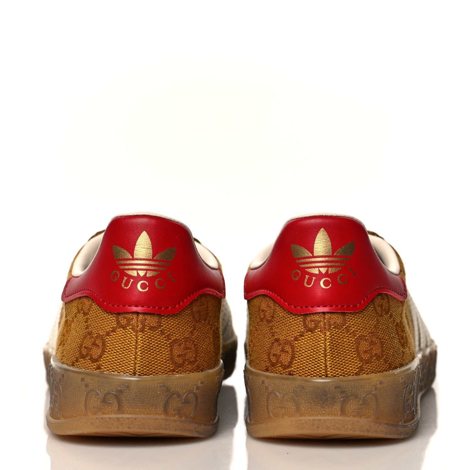 Gucci X ADIDAS Vintage GG Monogram Mens Gazelle Sneakers Mid Natural Nut Off White 5 of 8