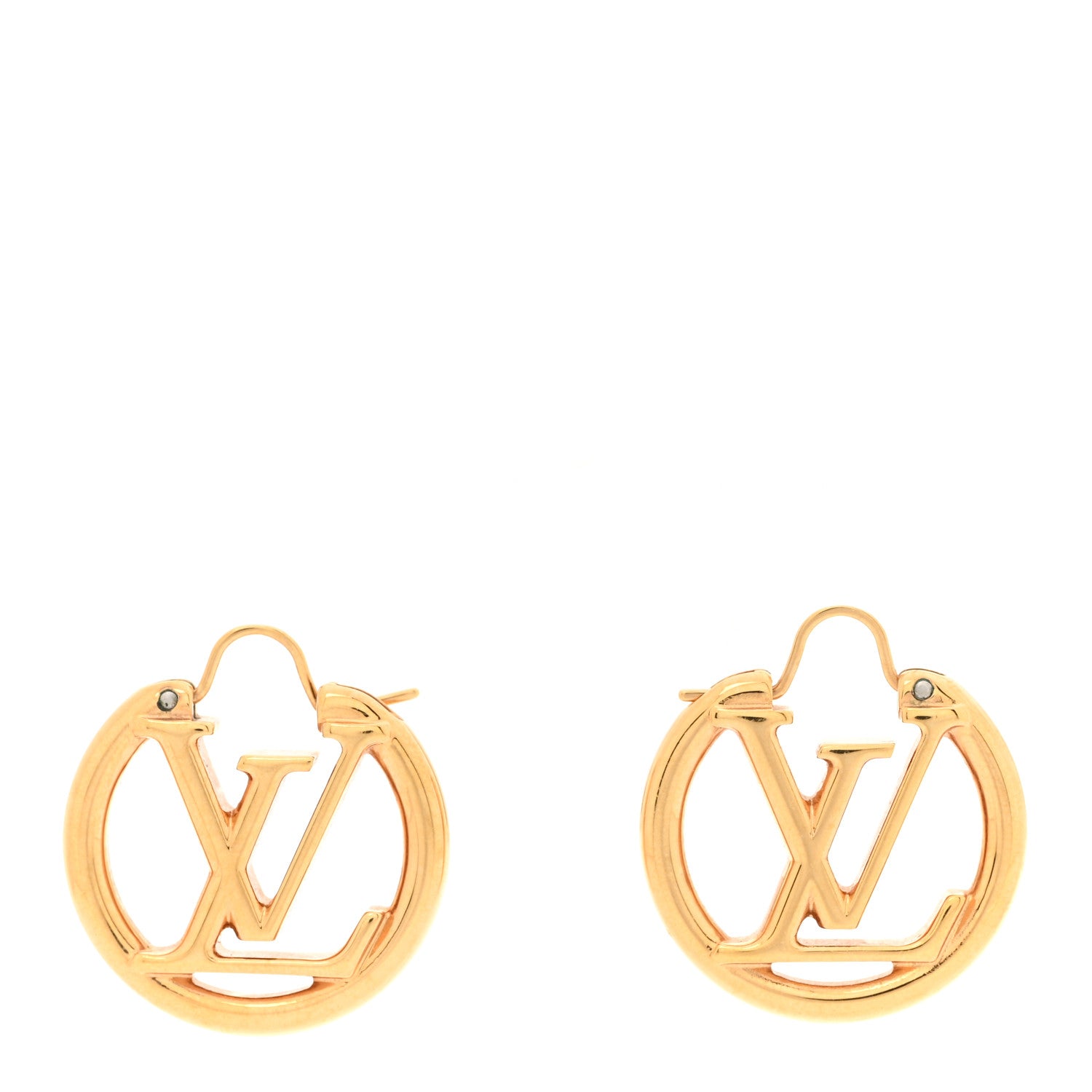 Louis Vuitton Metal Small Louise Hoop Earrings Gold 1 of 5