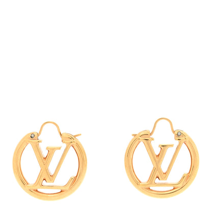 Louis Vuitton Metal Small Louise Hoop Earrings Gold 1 of 5