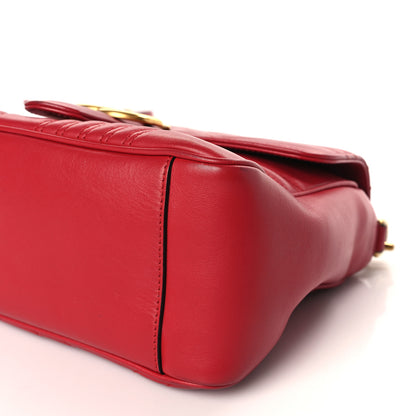 Gucci Calfskin Matelasse Small GG Marmont Top Handle Shoulder Bag Hibiscus Red 10 of 11