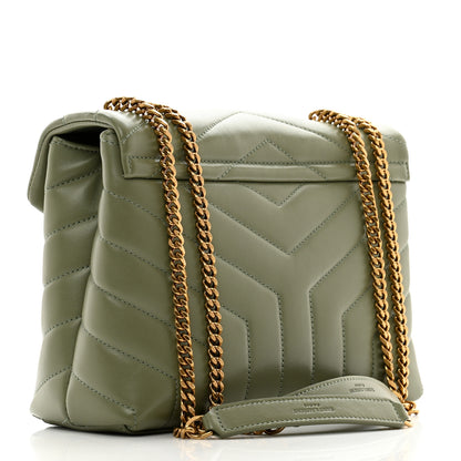 Saint Laurent Calfskin Y Quilted Monogram Small Loulou Chain Satchel Light Sage 3 of 11