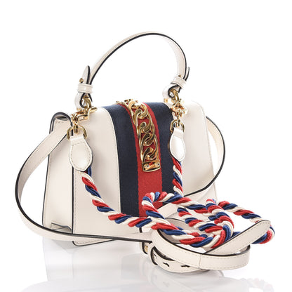 Gucci Calfskin Mini Sylvie Top Handle Bag White 2 of 10