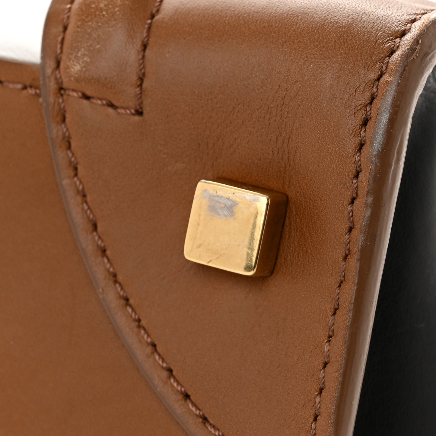 Smooth Calfskin Mini Tri-Color Luggage White Brown