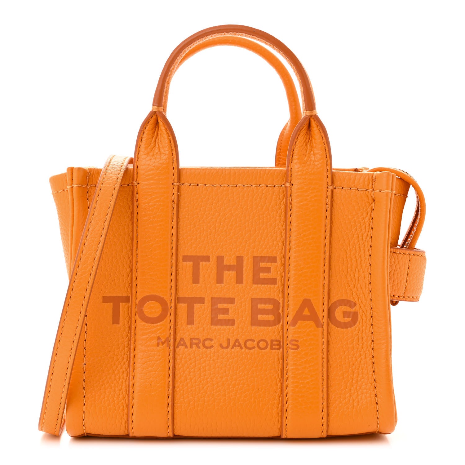Marc Jacobs Grained Calfskin Mini The Tote Bag Artisan Gold 1 of 11