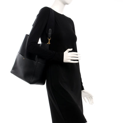 Celine Soft Grained Calfskin Sangle Bucket Bag Black 2 of 7