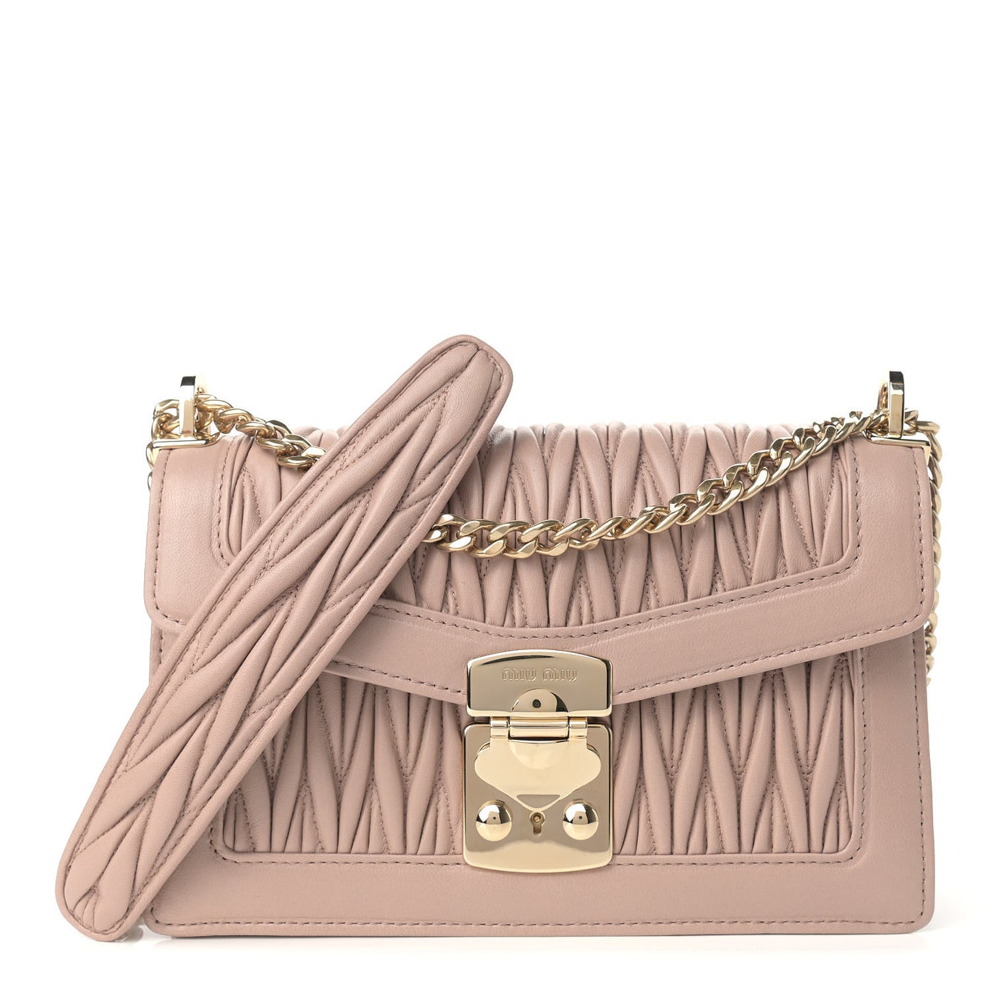 Lambskin Confidential Matelasse Chain Shoulder Bag Orchidea