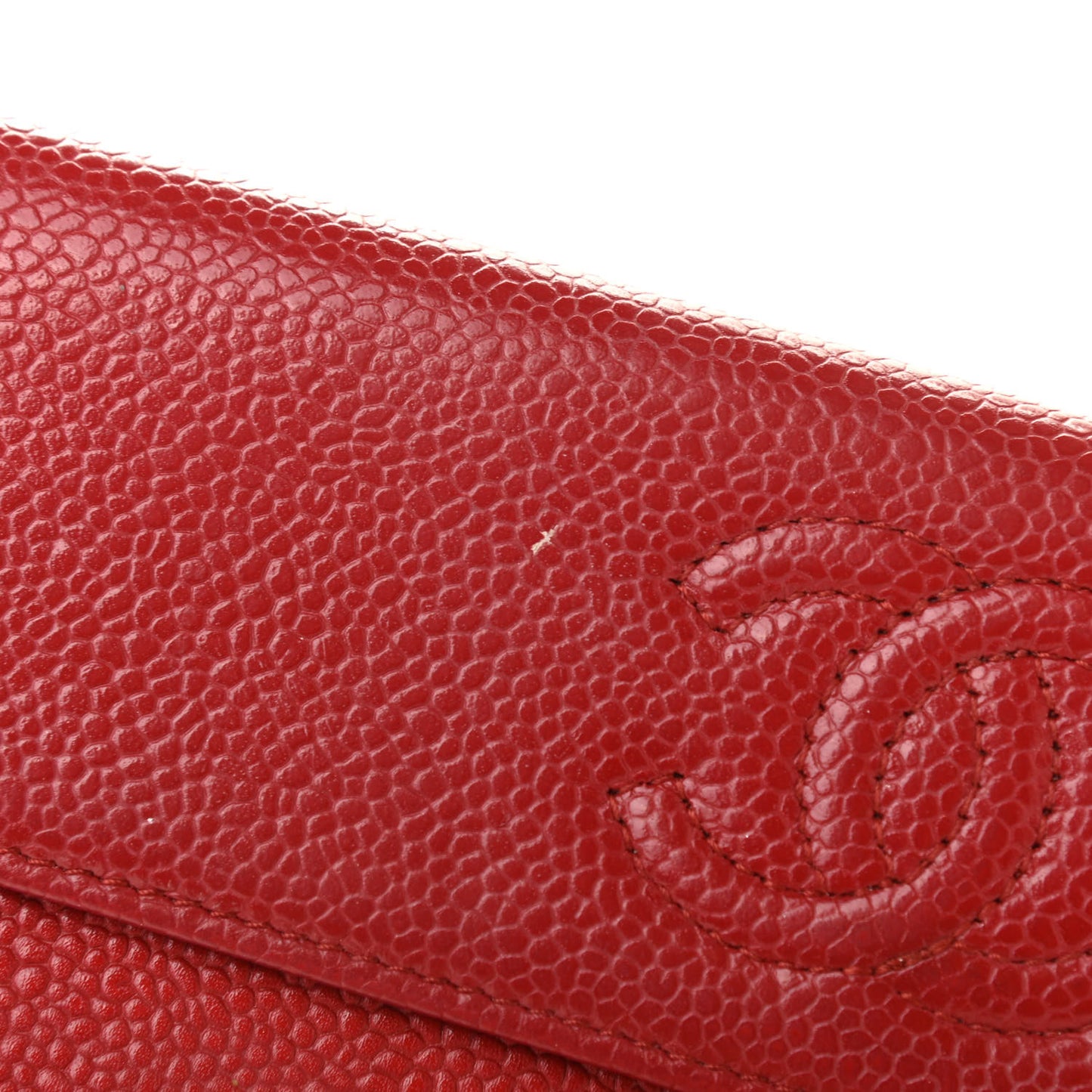 Caviar Timeless CC Large Flap Wallet Red