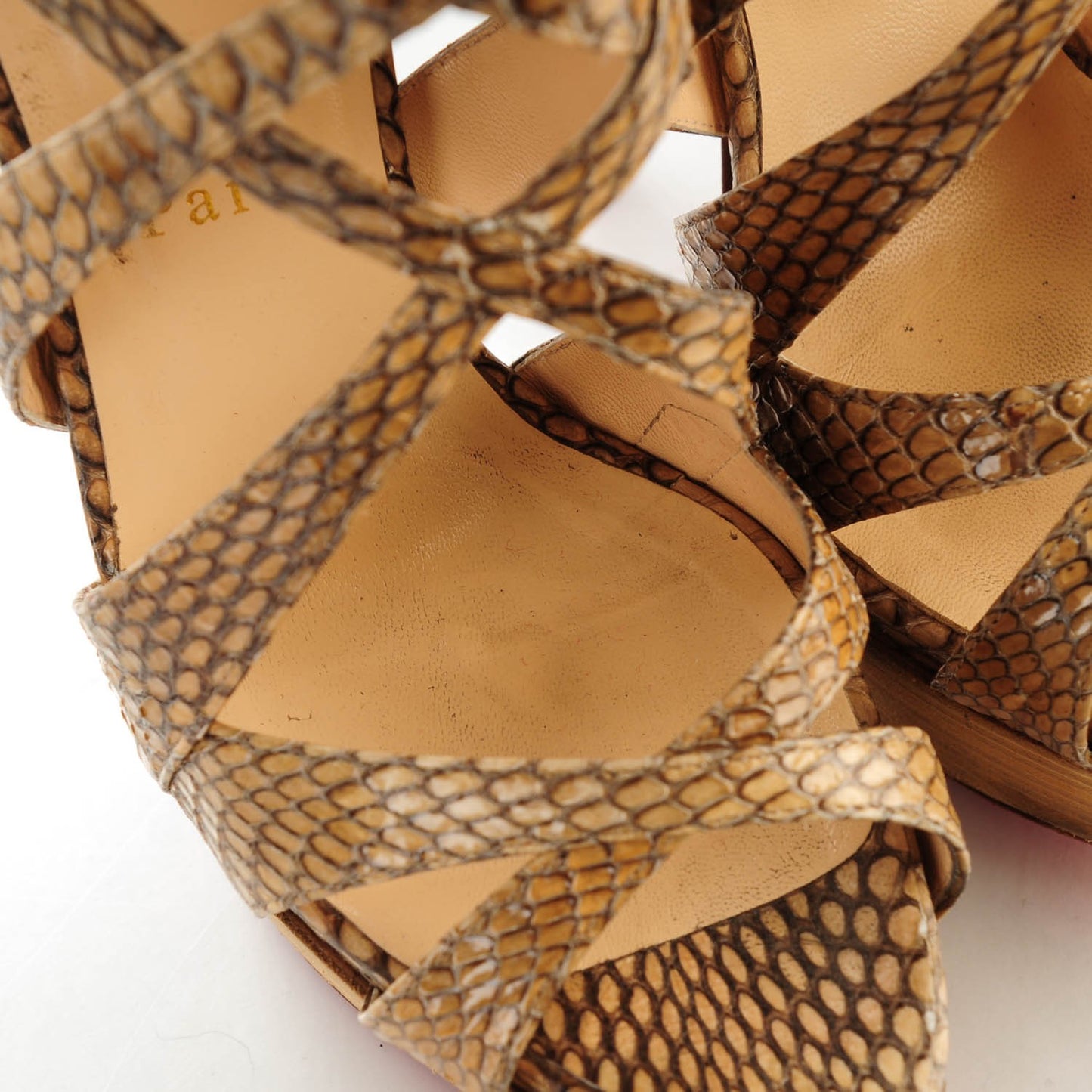 Python Balota 150 Platform Sandals 38.5 Beige