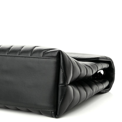 Saint Laurent Calfskin Y Quilted Monogram Monochrome Medium Loulou Chain Satchel Black 10 of 10