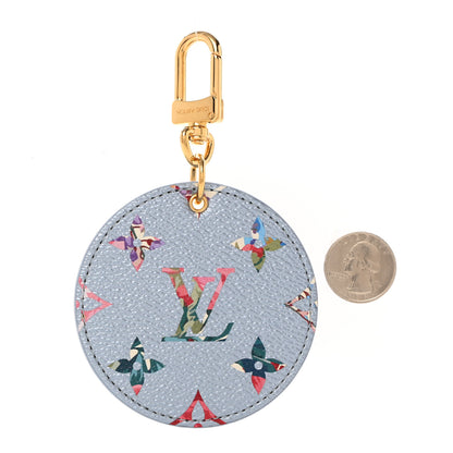 Louis Vuitton Metallic Monogram LV Garden Illustre Bag Charm Key Ring Blue 2 of 5