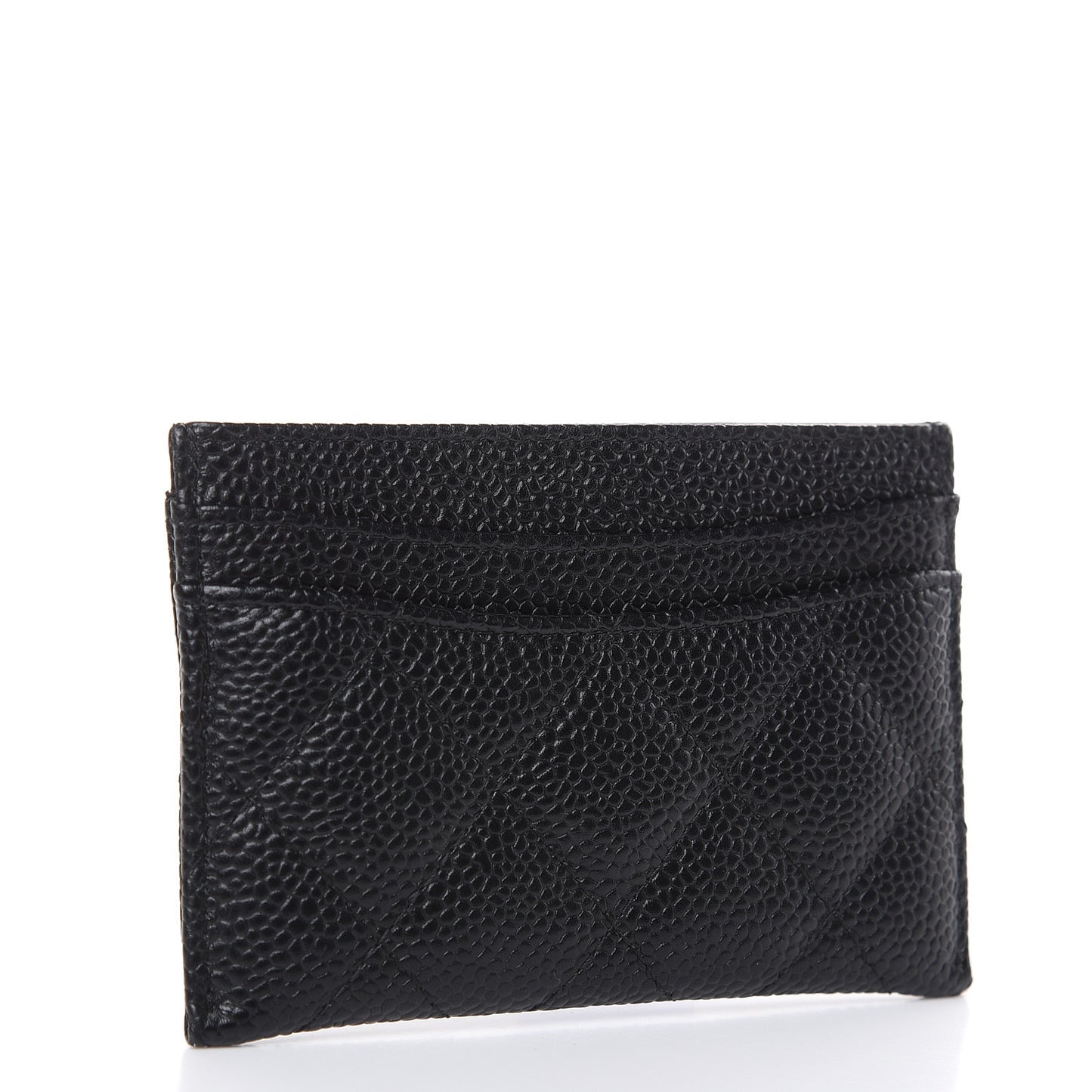 Caviar Quilted Card Holder Black