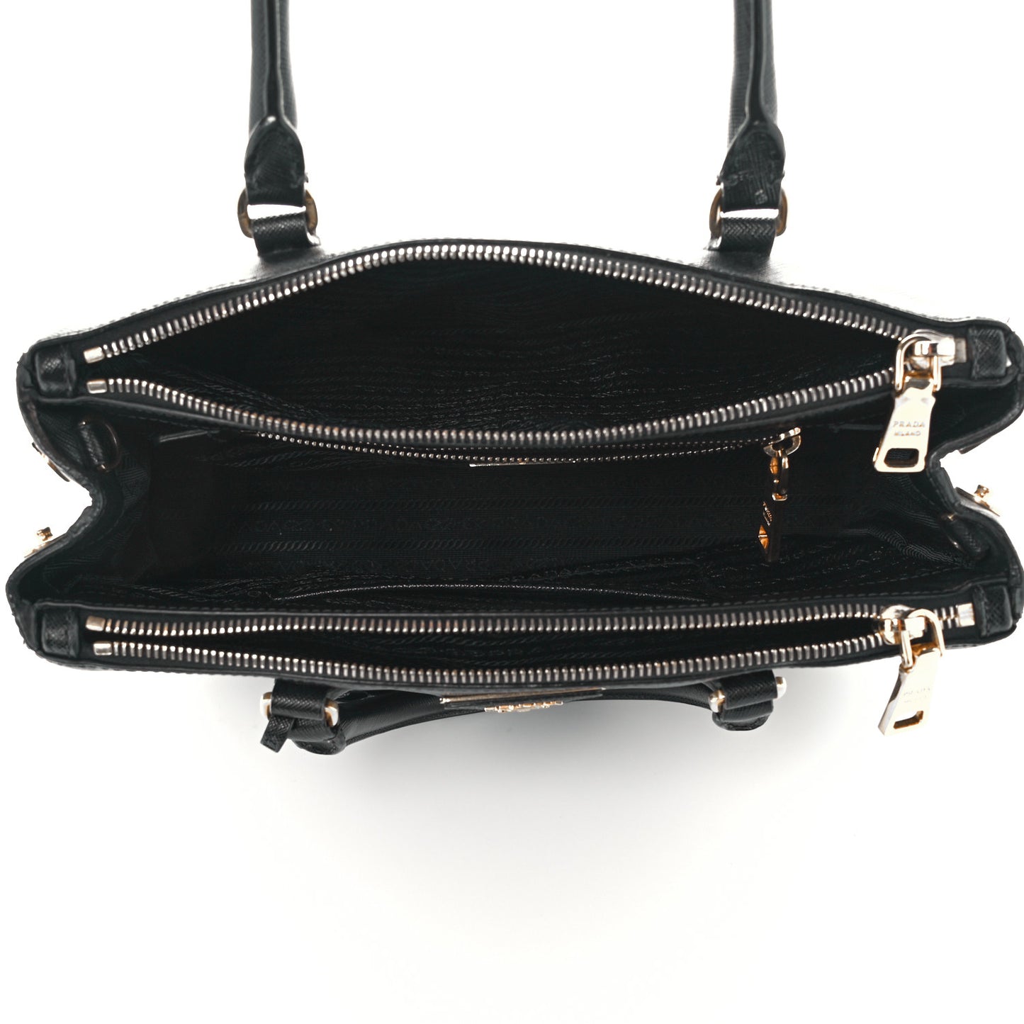Saffiano Small Galleria Double Zip Tote Black