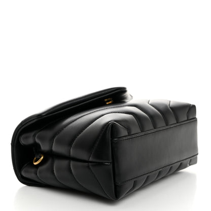 Saint Laurent Calfskin Y Quilted Monogram Toy Loulou Crossbody Bag Black 4 of 10