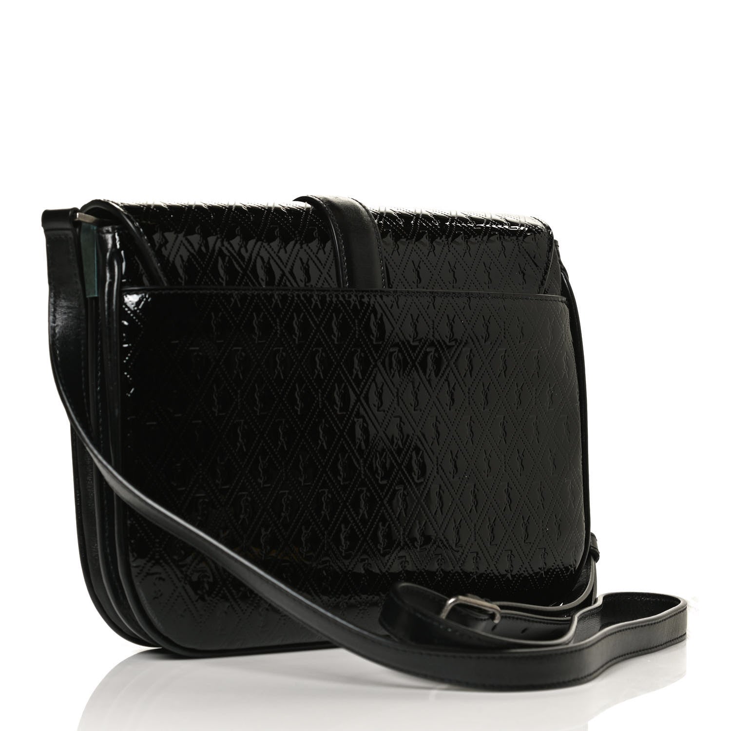 Saint Laurent Patent Embossed Small Le Monogramme Satchel Black 3 of 11