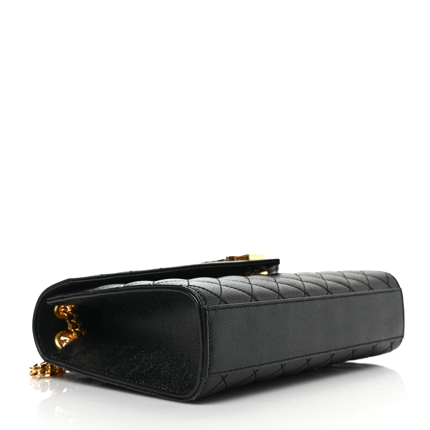 Grain De Poudre Textured Mixed Matelasse Triquilt Medium Monogram Satchel Black