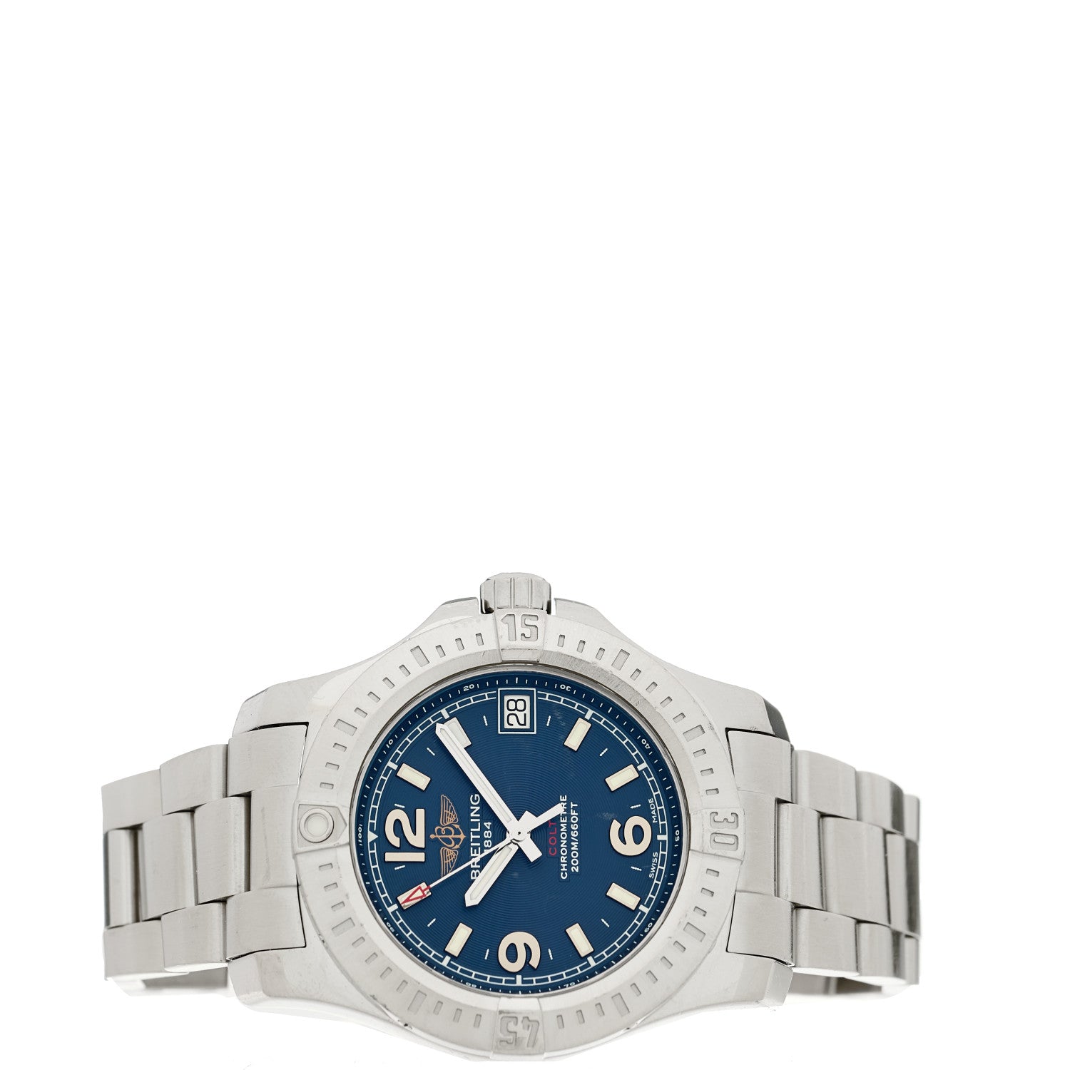 Breitling Stainless Steel 36mm Colt Quartz Watch Blue A74389