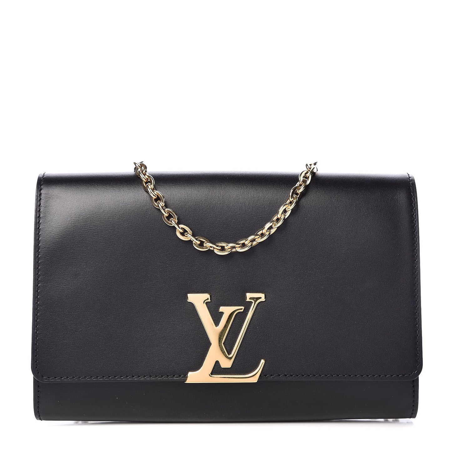 Calfskin Chain Louise GM NM Black