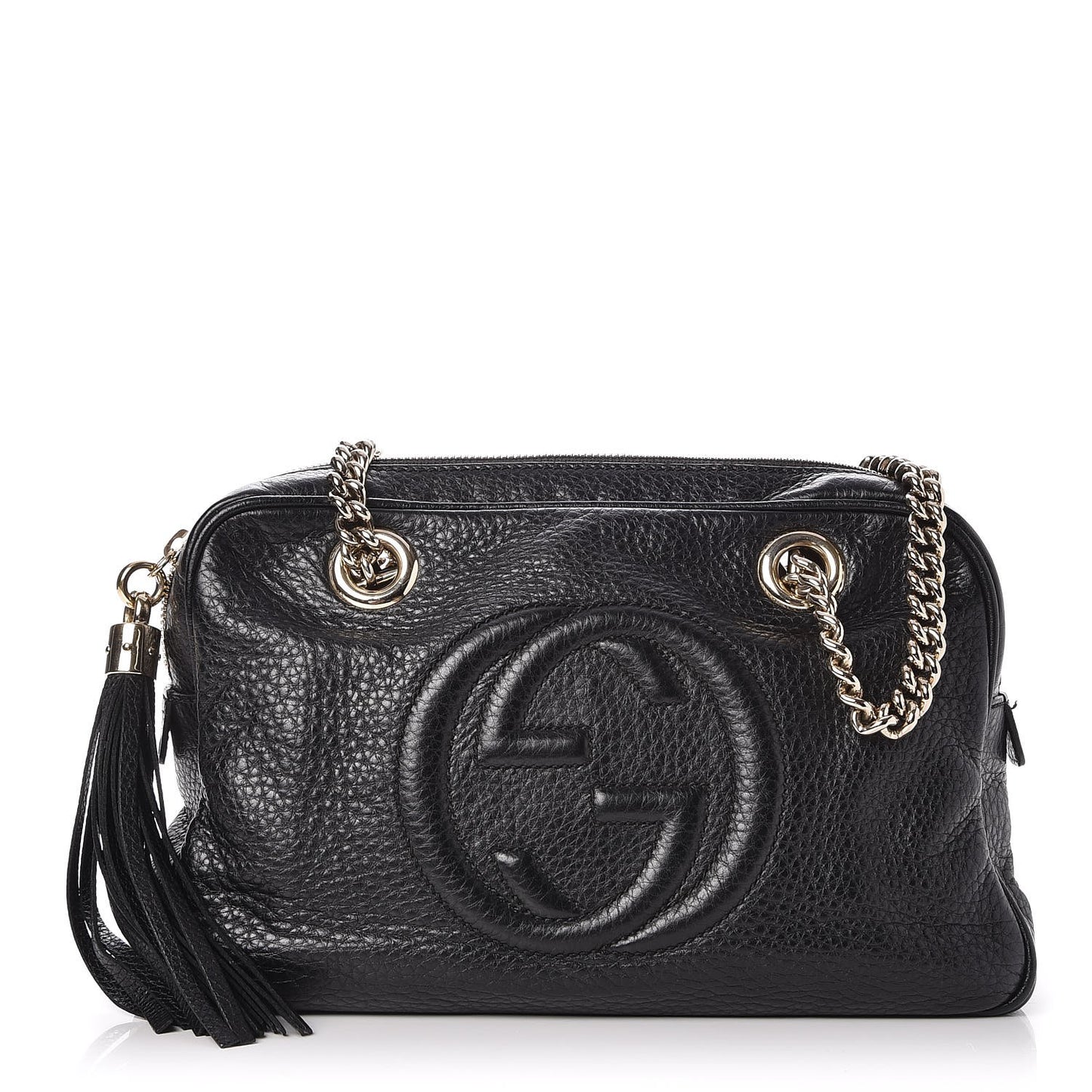 Pebbled Calfskin Small Soho Bowler Black