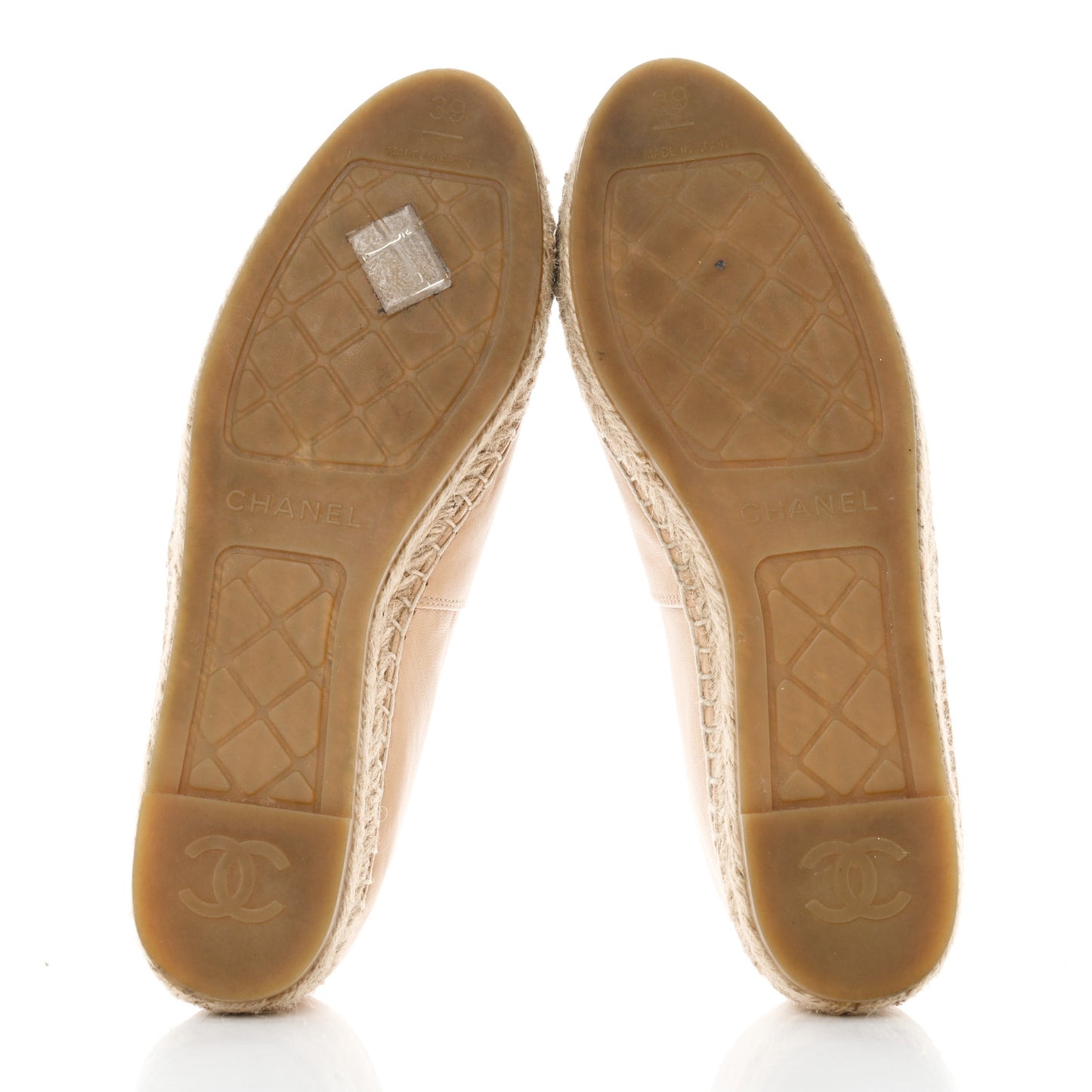 Lambskin CC Espadrilles 39 Beige Black