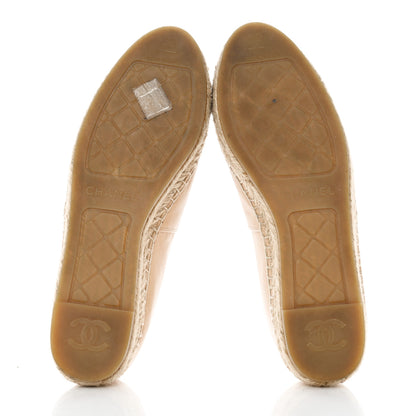 Chanel Lambskin CC Espadrilles 39 Beige Black 5 of 9