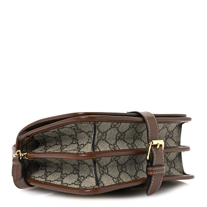 Gucci GG Supreme Monogram Azalea Calfskin Mini Retro Interlocking G Flap Shoulder Bag Beige Ebony Brown Sugar 4 of 11