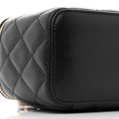 Chanel Caviar Quilted Small Vanity Case With Chain Black 9 of 11