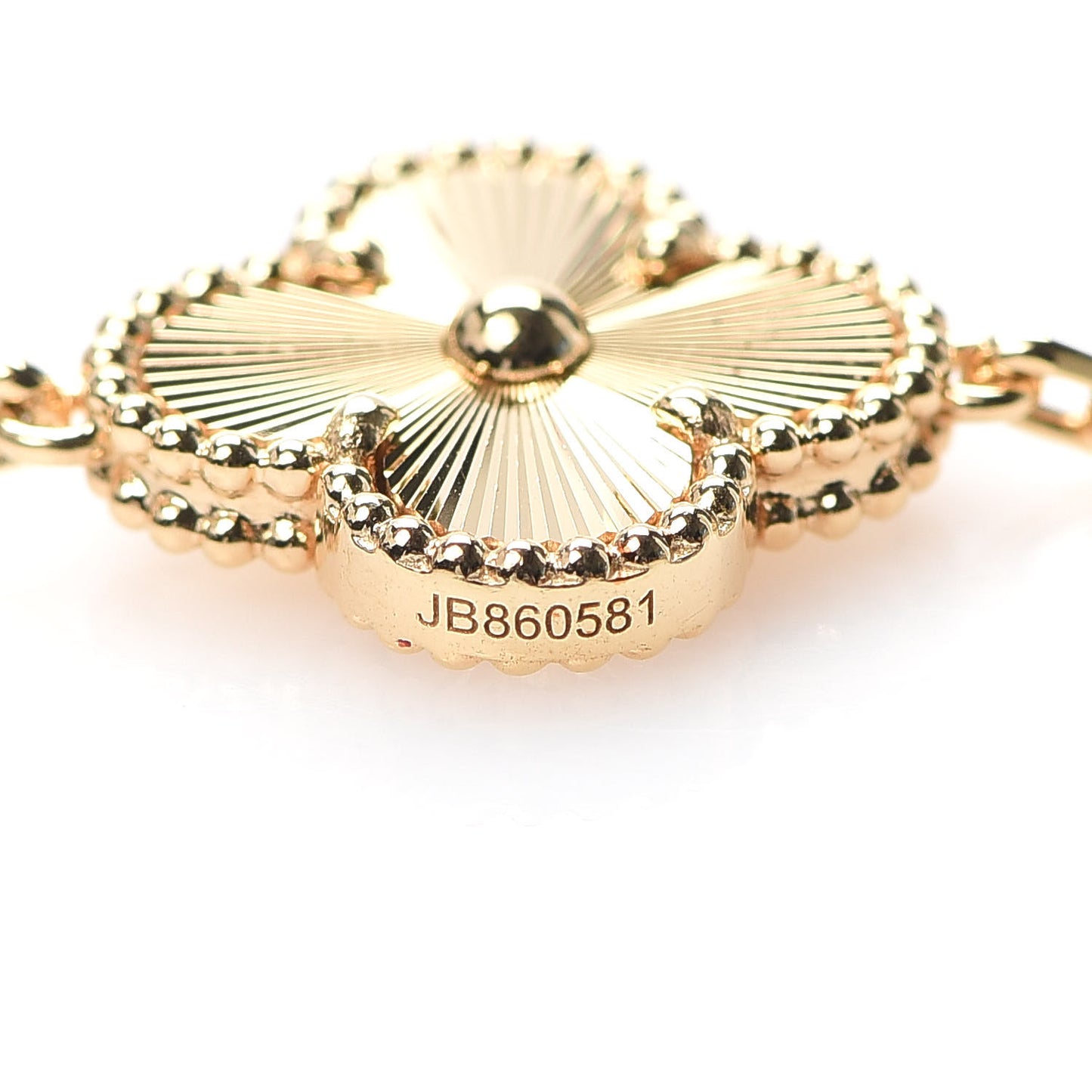 18K Yellow Gold 5 Motifs Guilloche Vintage Alhambra Bracelet