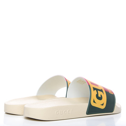 Gucci X DAPPER DAN Rubber Mens Slide Sandals 12 Red Green Crop 4 of 8