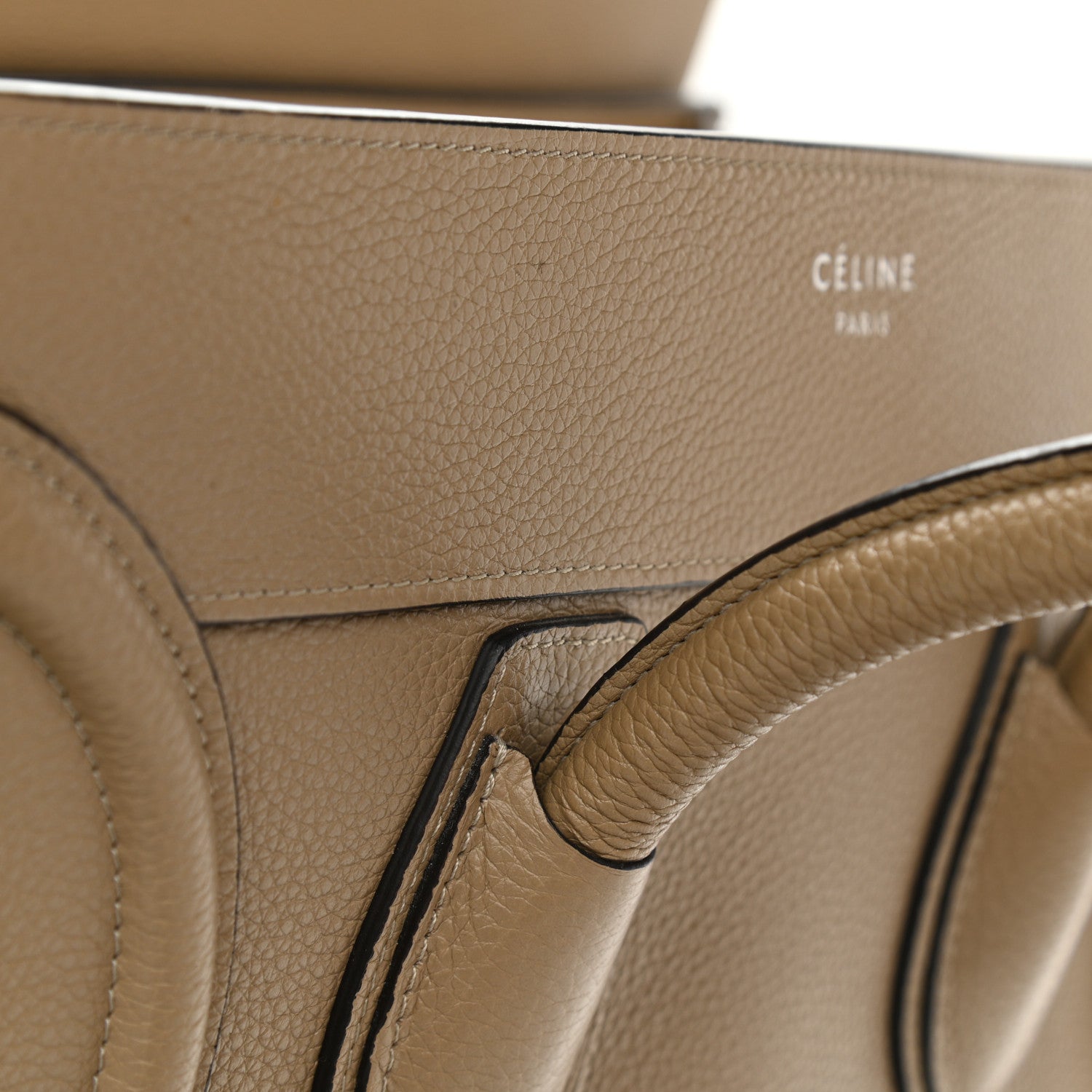 Celine Drummed Calfskin Mini Luggage Taupe 13 of 13