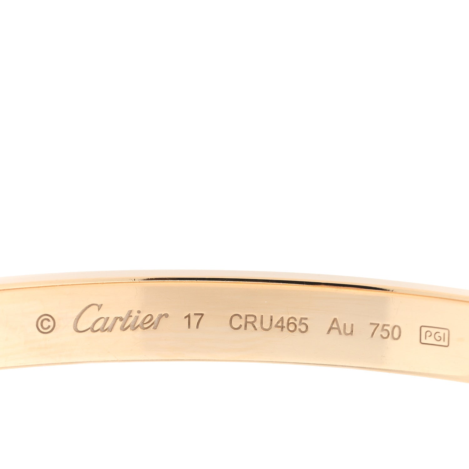 Cartier 18K Yellow Gold LOVE Bracelet 17 5 of 8