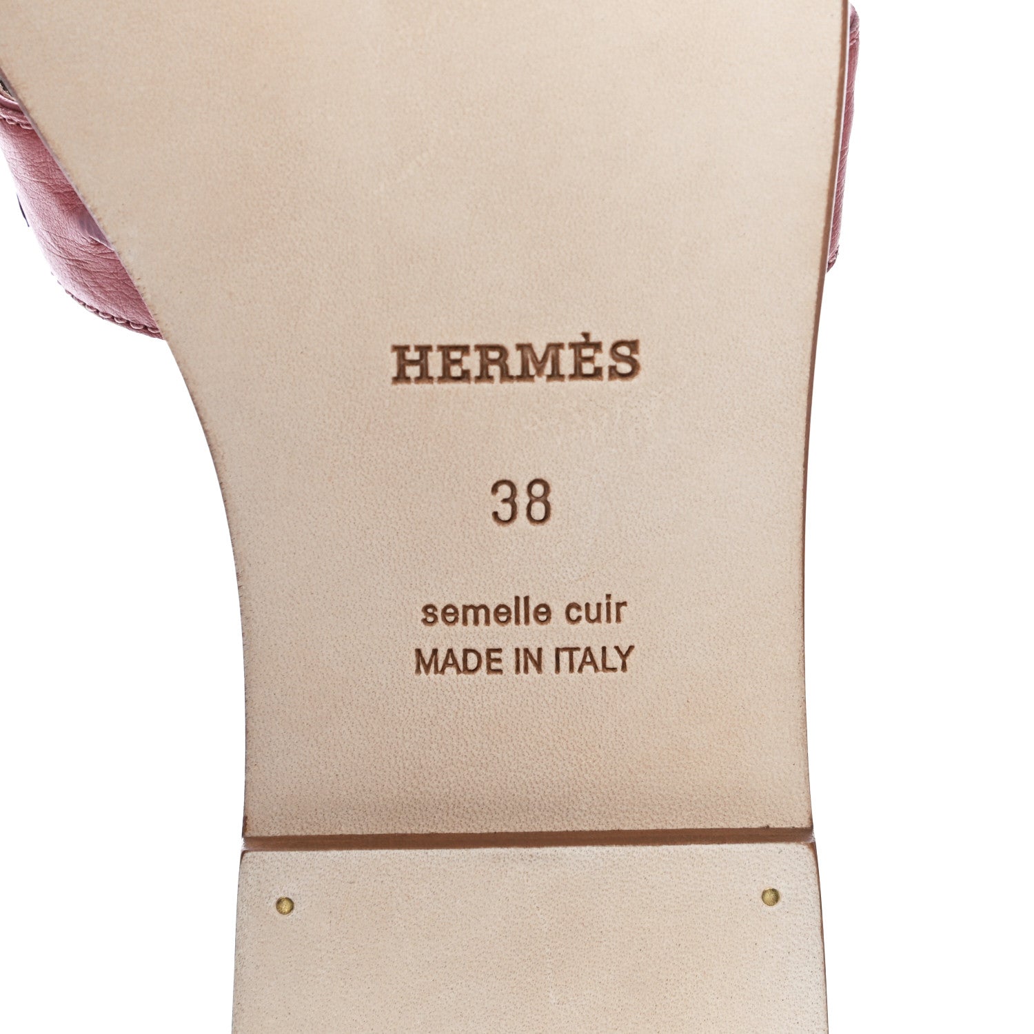 Hermes Ostrich Oran Sandals 38 Rouge Blush 7 of 11