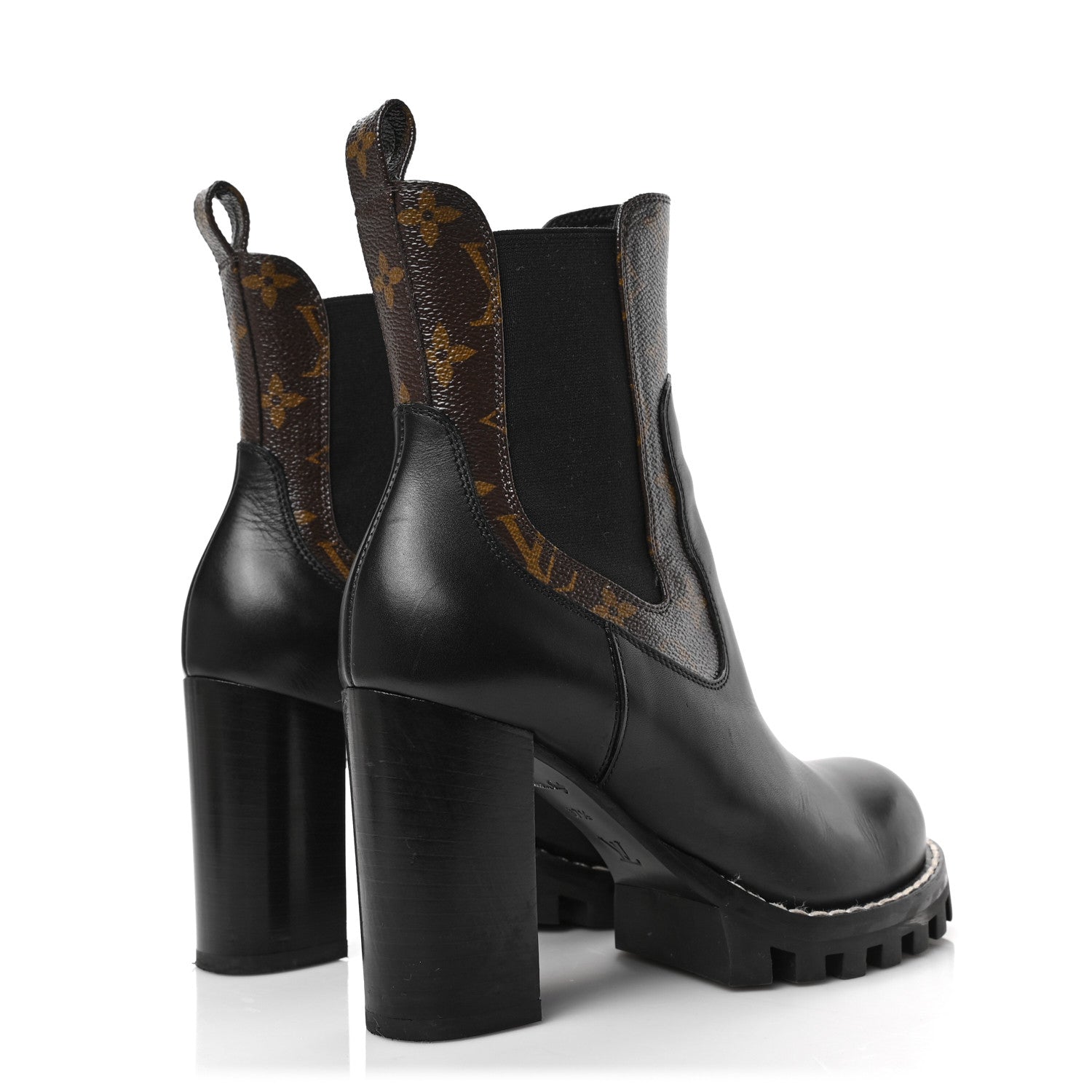 Louis Vuitton Calfskin Monogram Star Trail Ankle Boots 37.5 Black 4 of 6