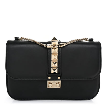Valentino Garavani Vitello Medium Glam Lock Rockstud Flap Black 1 of 10