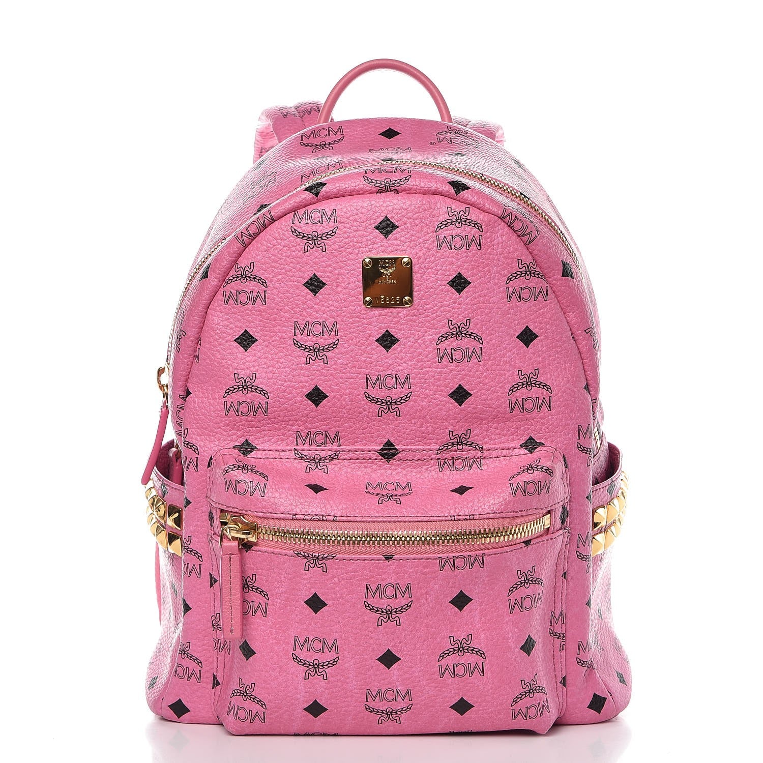 MCM Visetos Small Side Stud Stark Backpack Pink 1 of 7