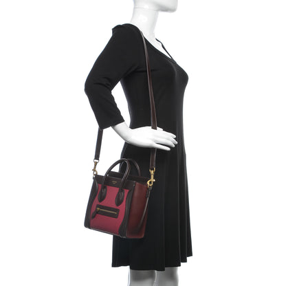 Celine Satin Calfskin Nano Tri-Color Luggage Orchid 2 of 8