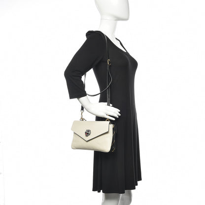 Gucci Calfskin Diagonal GG Medium Thiara Double Envelope Shoulder Bag Black White 3 of 12