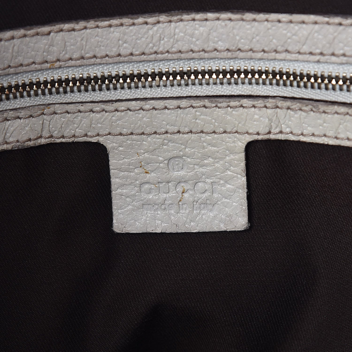 Gucci Monogram Calfskin Horsebit Hobo Off White 6 of 14