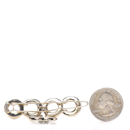 Chanel Pearl Coco CC Hair Clip Barrette Gold 2 of 3