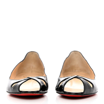 Christian Louboutin Patent Croisette Peep Toe Flats 36.5 Black 2 of 11