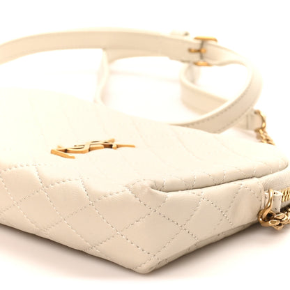 Saint Laurent Lambskin Quilted Gaby Zipped Pouch Crema Soft 9 of 9