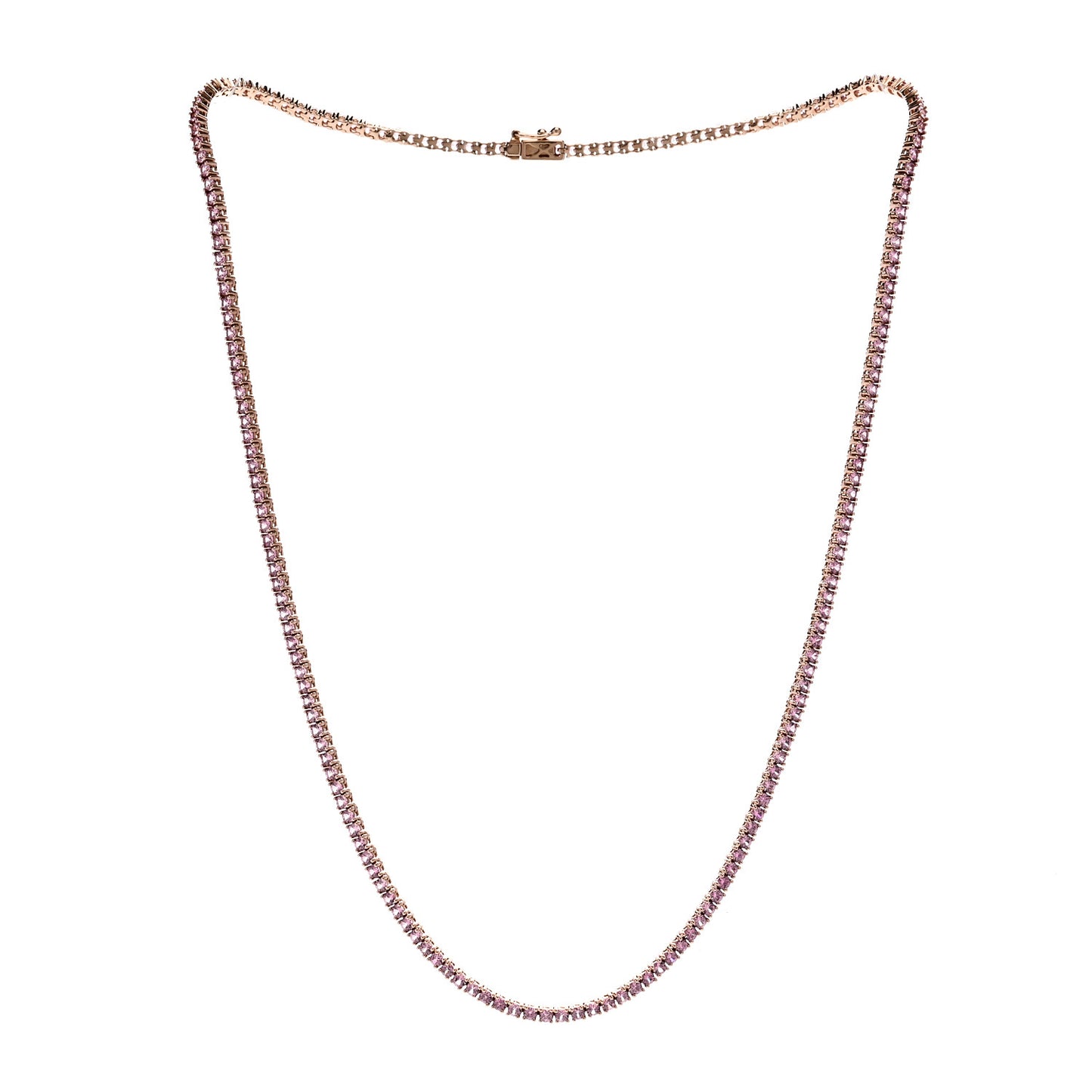 18K Rose Gold Pink Sapphire Hepburn Choker Necklace
