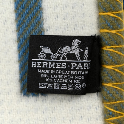 Hermes Wool Cashmere Avalon Vibration Blanket Outremer 3 of 3