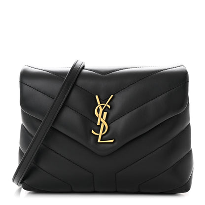 Saint Laurent Calfskin Y Quilted Monogram Toy Loulou Crossbody Bag Black 1 of 10