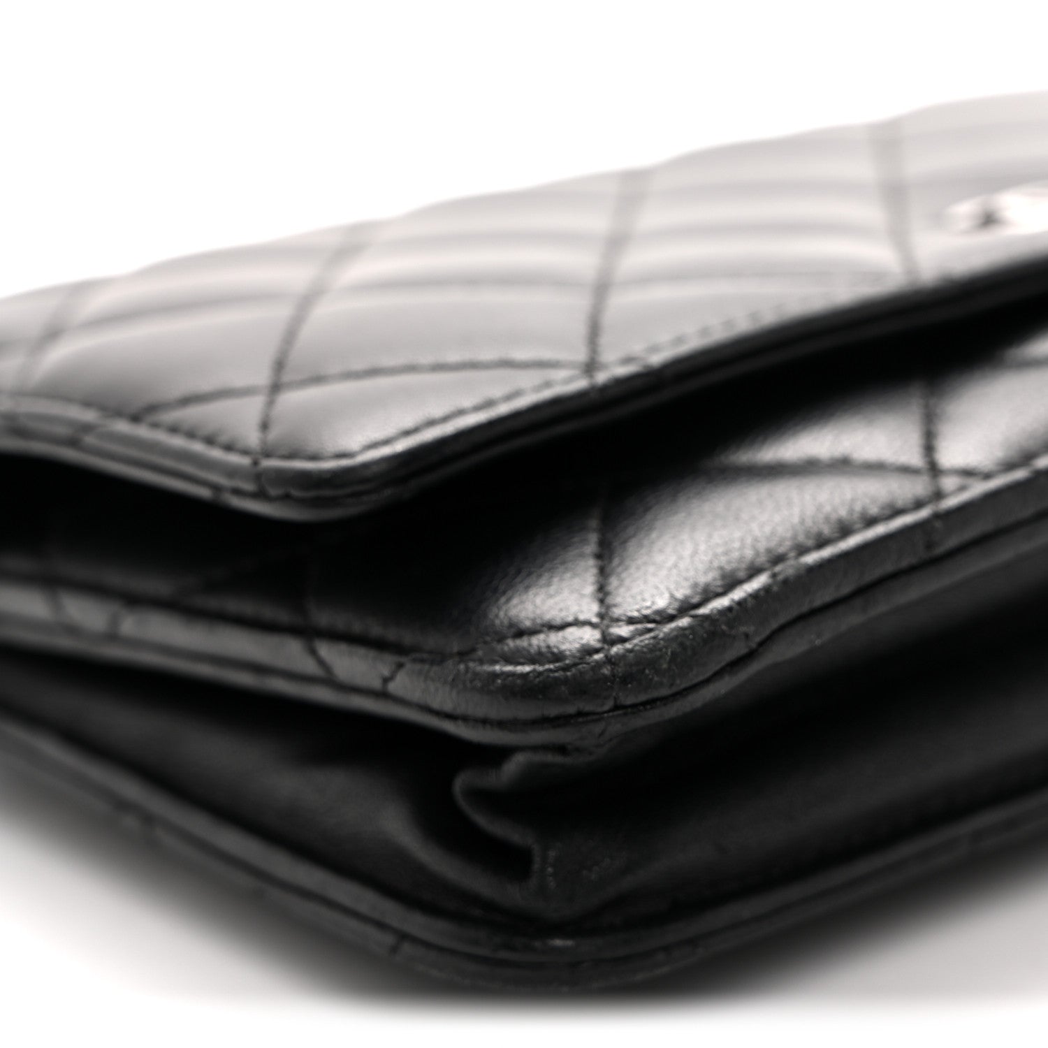 Chanel Lambskin Quilted Wallet On Chain WOC Black 10 of 12